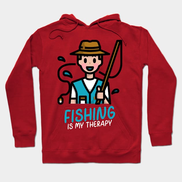 Fishing is my therapy 5 Hoodie by Cectees